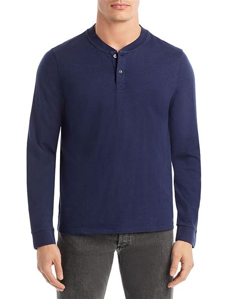 navy michael kors cotton silk crepe short sleeve henley